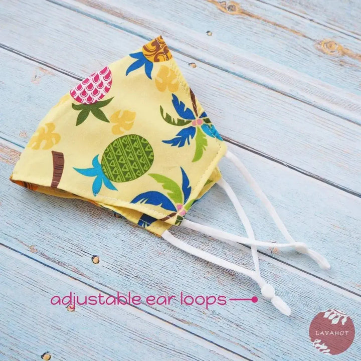 Adjustable + Filter Pocket • Yellow Pineapple Jam - Made in Hawaii