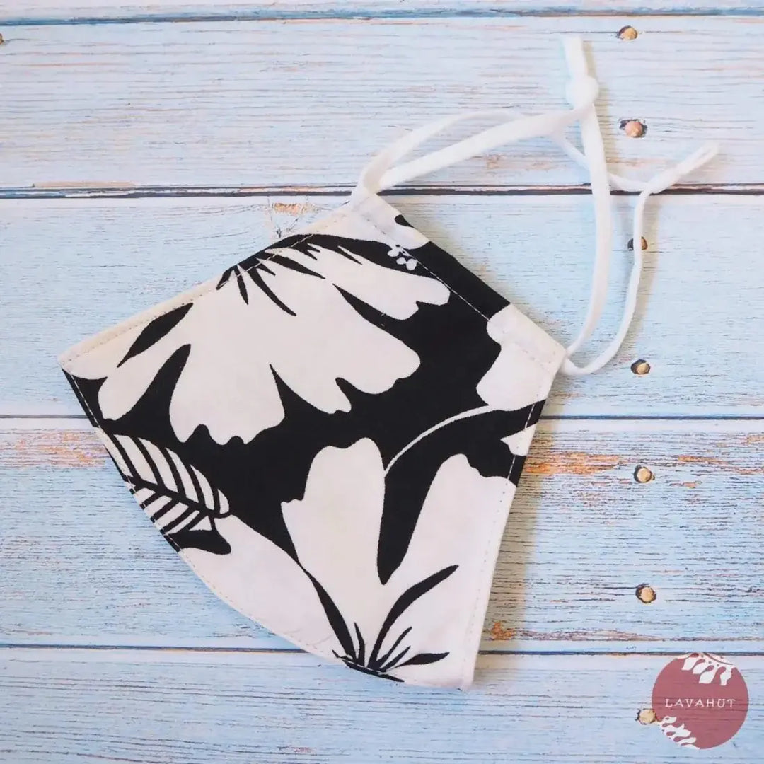 Adjustable Tropical Face Mask • Black Kalo Kalo - Made in Hawaii