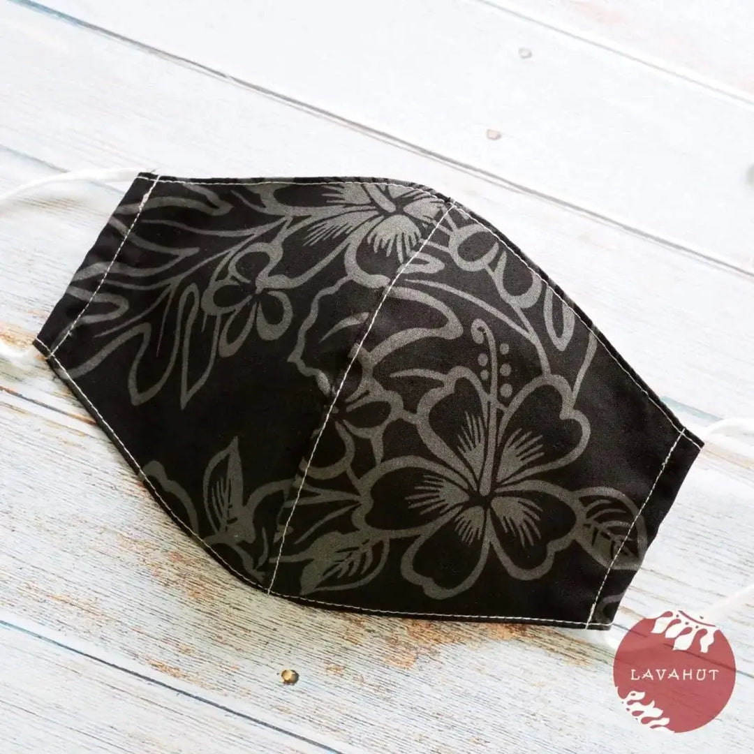 Adjustable Tropical Face Mask • Black Midnight - Made in Hawaii
