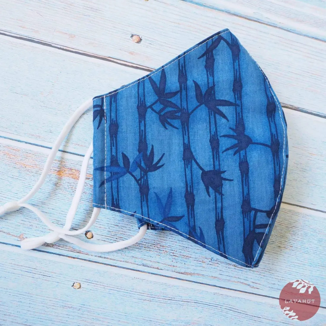 Adjustable Tropical Face Mask • Blue Bamboo Grove - Made In Hawaii