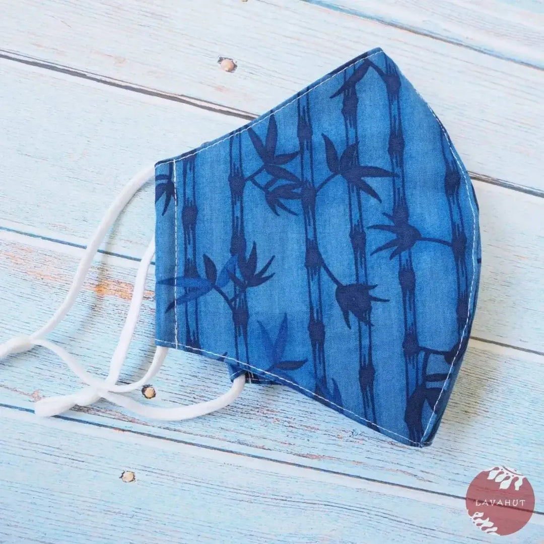 Adjustable Tropical Face Mask • Blue Bamboo Grove - Made in Hawaii
