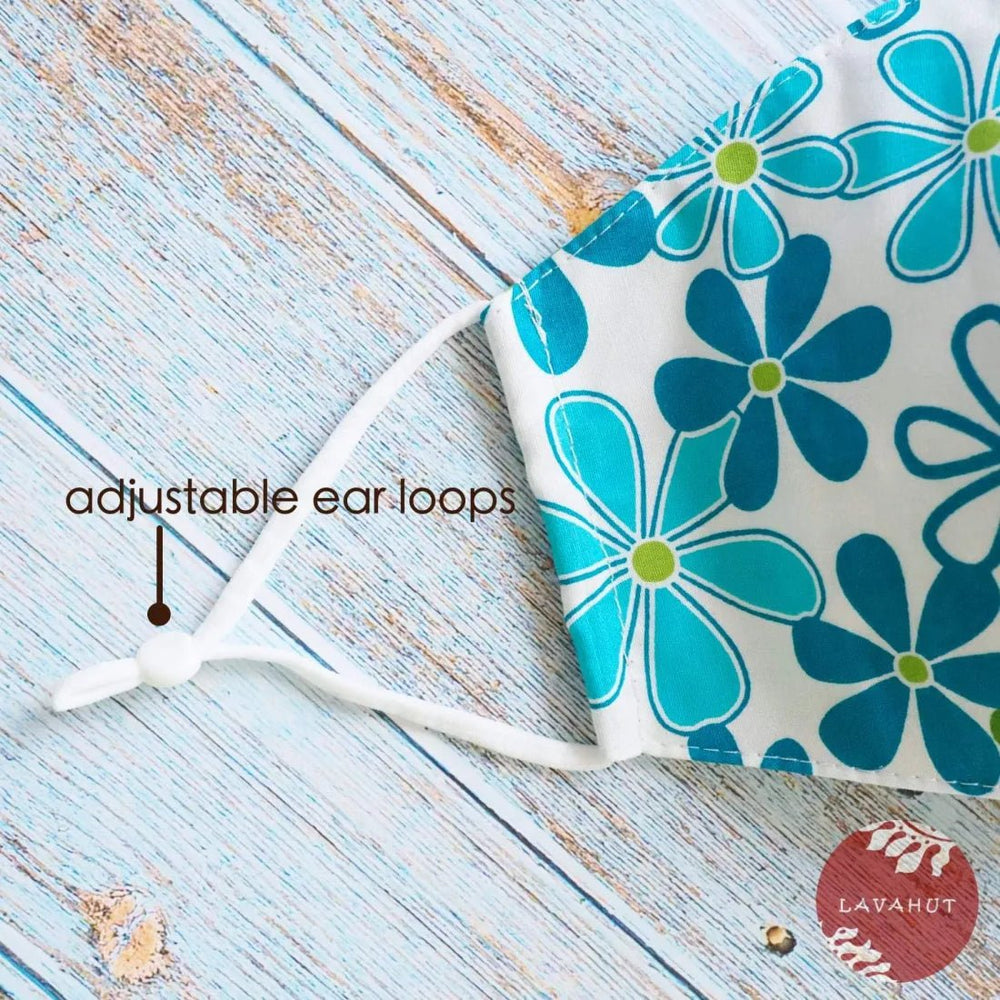 Adjustable Tropical Face Mask • Blue Disco – Authentic Hawaiian Face Mask by Lavahut