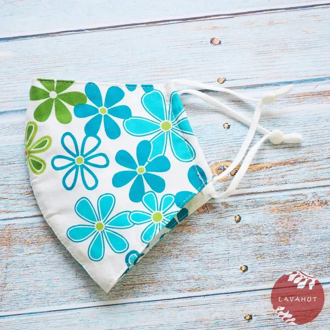 Adjustable Tropical Face Mask • Blue Disco - Made in Hawaii