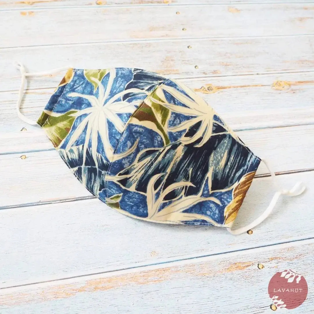 Adjustable Tropical Face Mask • Blue Forest - Made in Hawaii