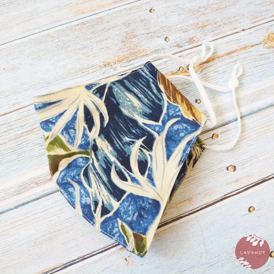 Adjustable Tropical Face Mask • Blue Forest - Made in Hawaii