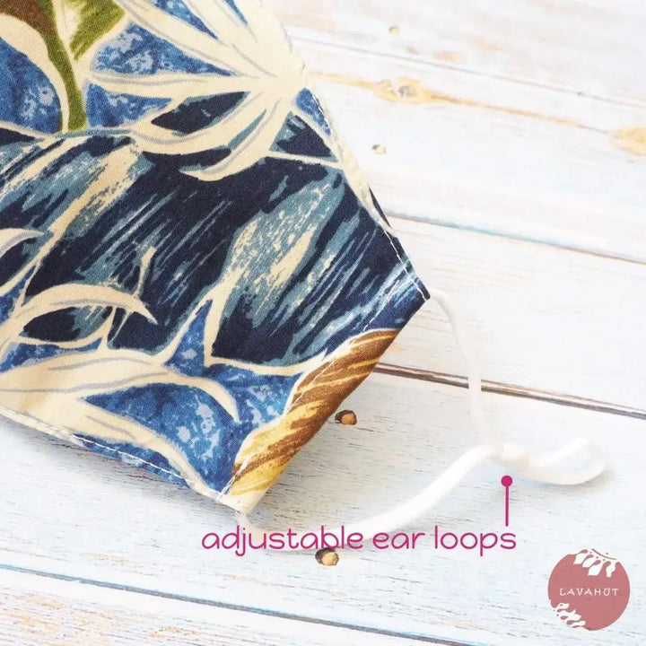 Adjustable Tropical Face Mask • Blue Forest - Made in Hawaii