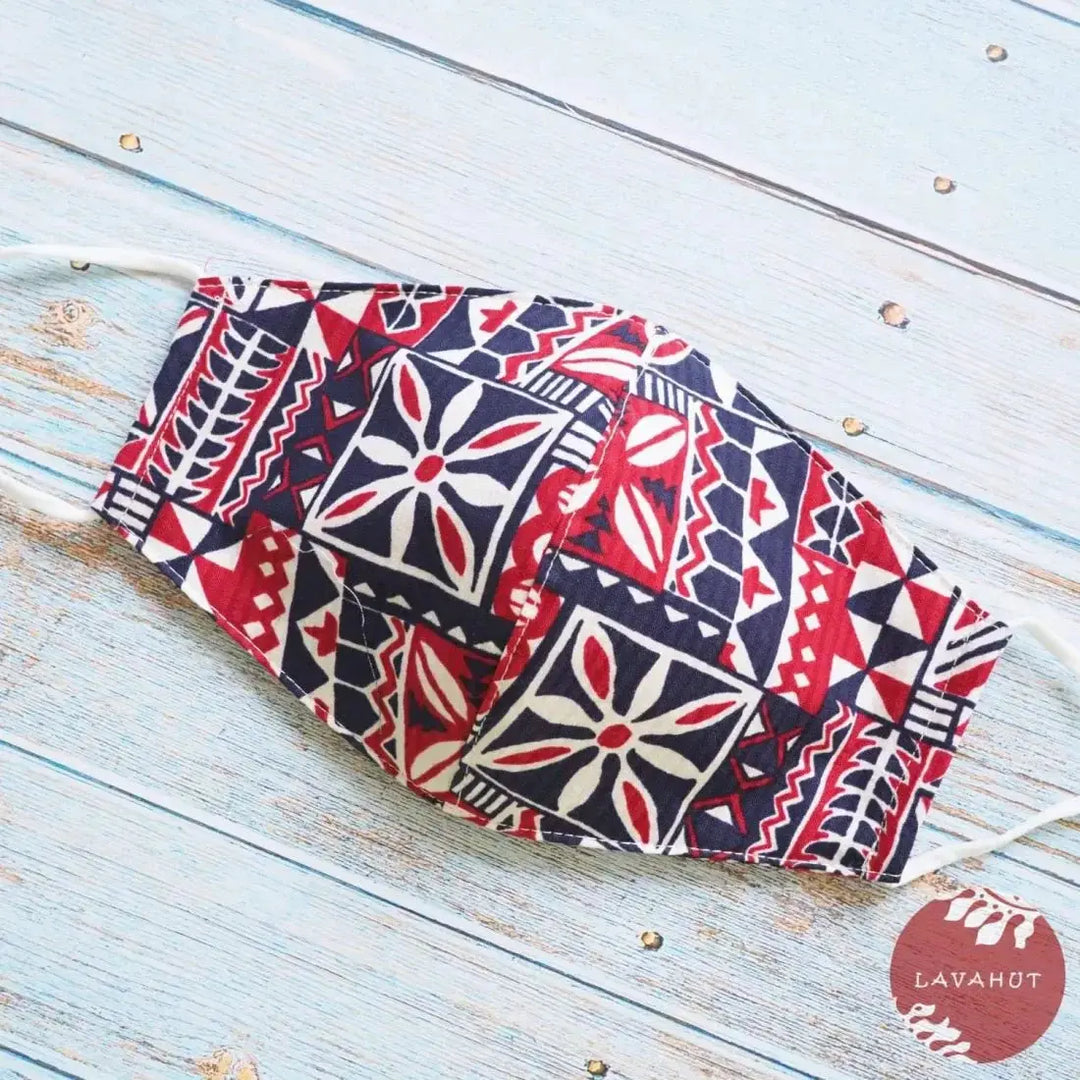 Adjustable Tropical Face Mask • Blue Iolani - Made in Hawaii