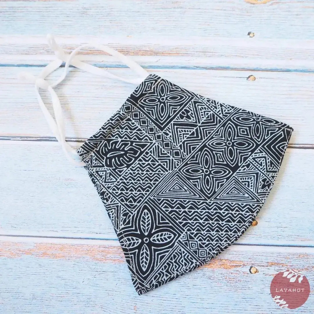 Adjustable Tropical Face Mask • Blue Kapa Blocks - Made in Hawaii