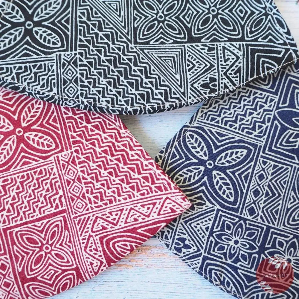 Adjustable Tropical Face Mask • Blue Kapa Blocks - Made in Hawaii