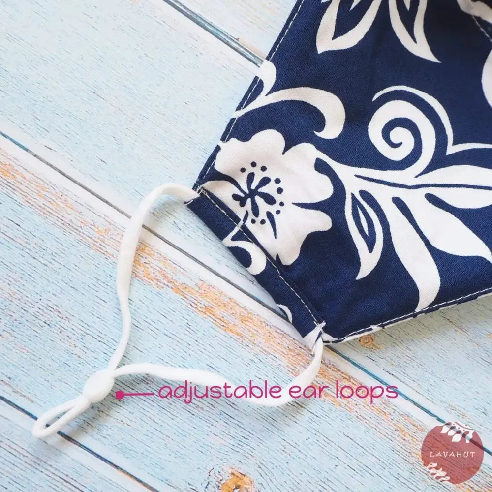 Adjustable Tropical Face Mask • Blue Lanikai - Made in Hawaii
