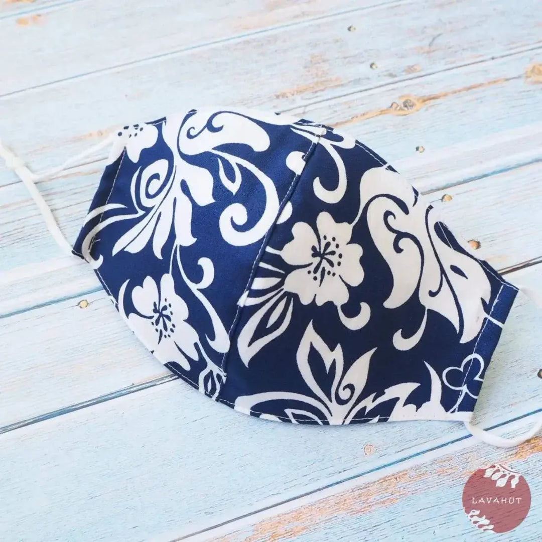 Adjustable Tropical Face Mask • Blue Lanikai - Made in Hawaii