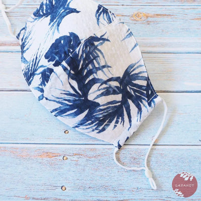 Adjustable Tropical Face Mask • Blue Pili Grass - Made In Hawaii
