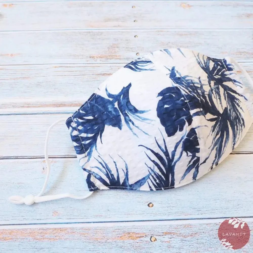 Adjustable Tropical Face Mask • Blue Pili Grass - Made in Hawaii