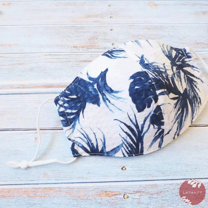 Adjustable Tropical Face Mask • Blue Pili Grass - Made in Hawaii