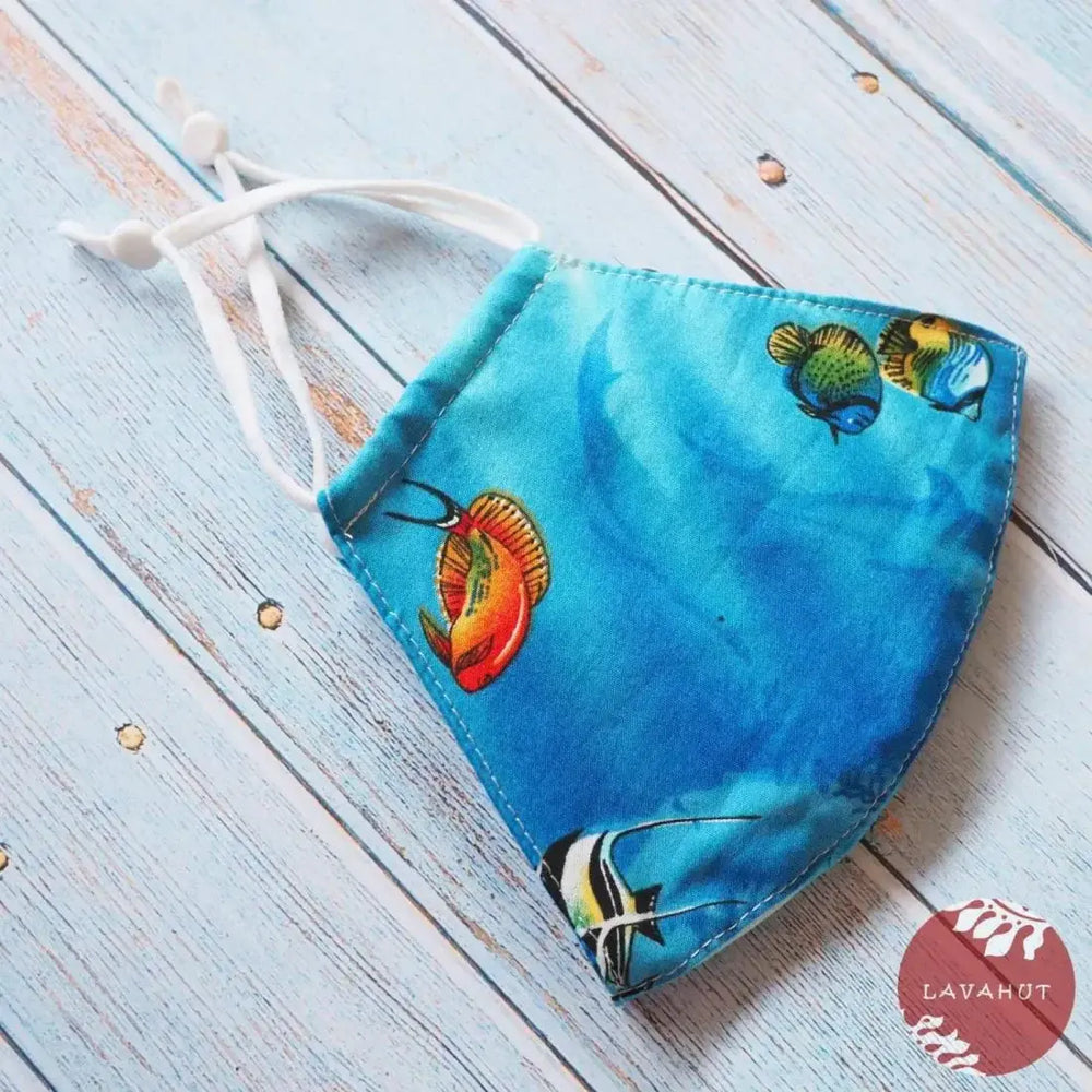 Adjustable Tropical Face Mask • Blue Reef - Made in Hawaii