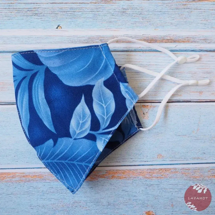 Adjustable Tropical Face Mask • Blue Waiea - Made in Hawaii