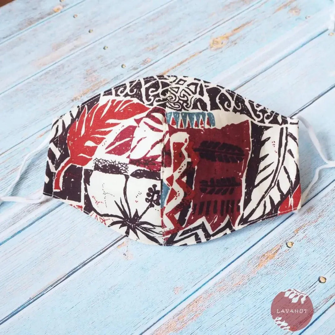 Adjustable Tropical Face Mask • Brown Old Hawaii - Made in Hawaii