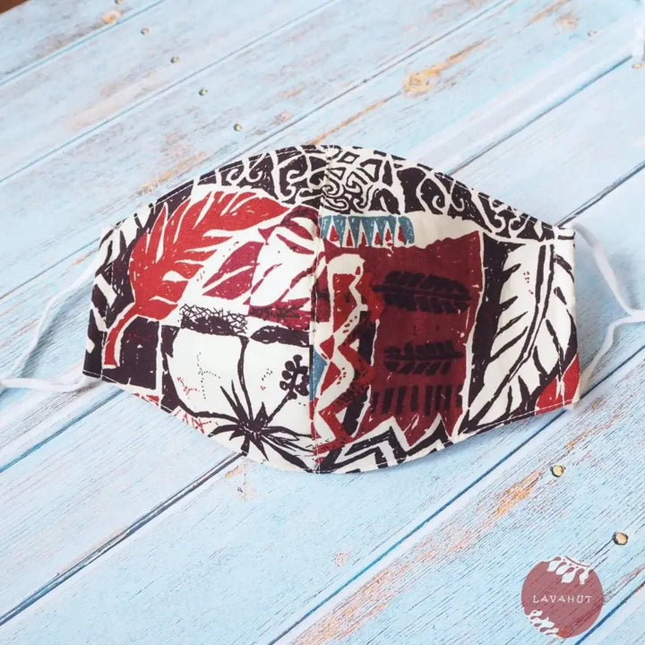 Adjustable Tropical Face Mask • Brown Old Hawaii - Made in Hawaii