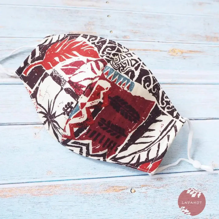 Adjustable Tropical Face Mask • Brown Old Hawaii - Made in Hawaii