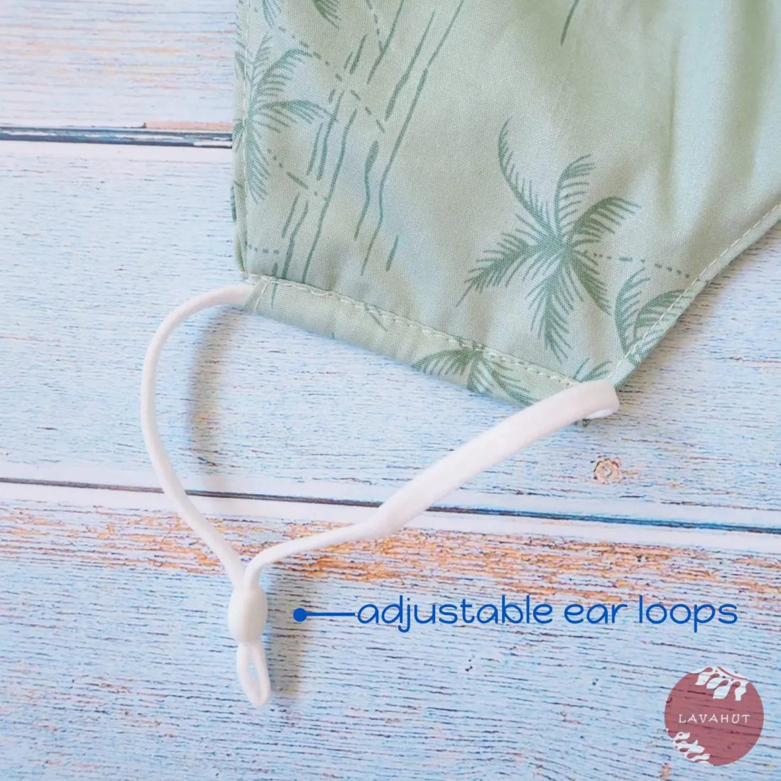 Adjustable Tropical Face Mask • Green Breezy Palms - Made In Hawaii