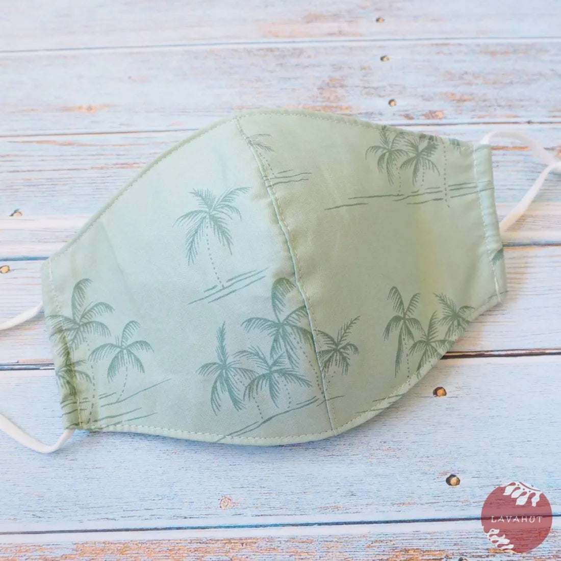 Adjustable Tropical Face Mask • Green Breezy Palms - Made In Hawaii