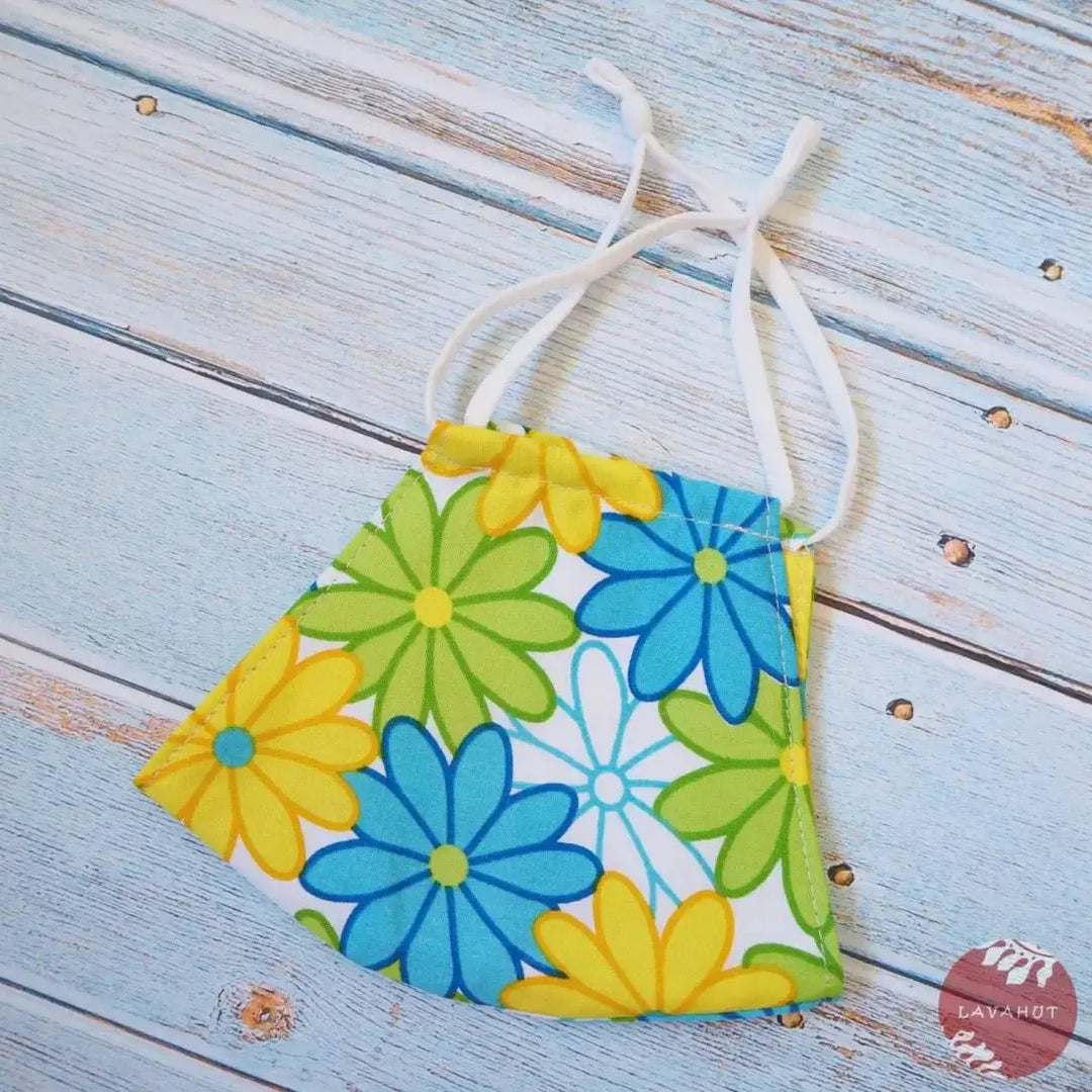 Adjustable Tropical Face Mask • Green Groovy 70’s - Made in Hawaii
