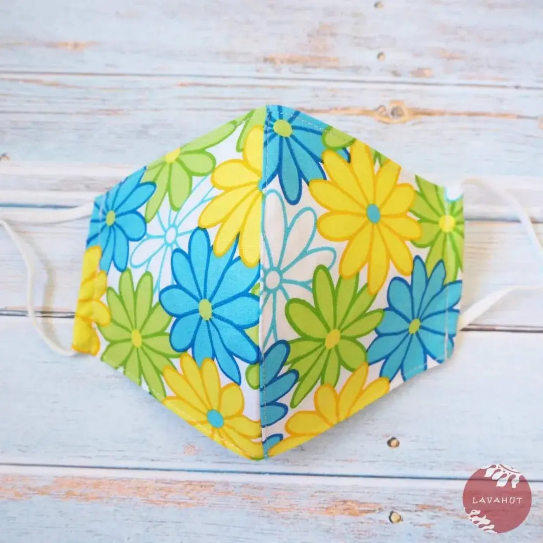 Adjustable Tropical Face Mask • Green Groovy 70’s - Made in Hawaii