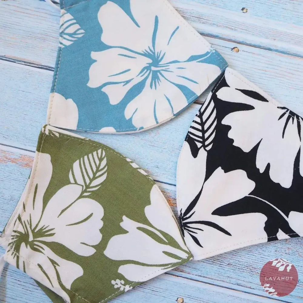 Adjustable Tropical Face Mask • Green Kalo Kalo - Made in Hawaii