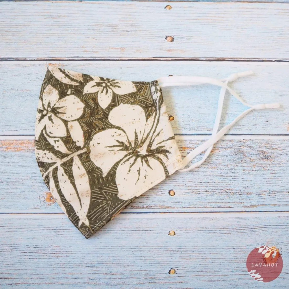 Adjustable Tropical Face Mask • Green Kualoa – Authentic Hawaiian Face Mask by Lavahut