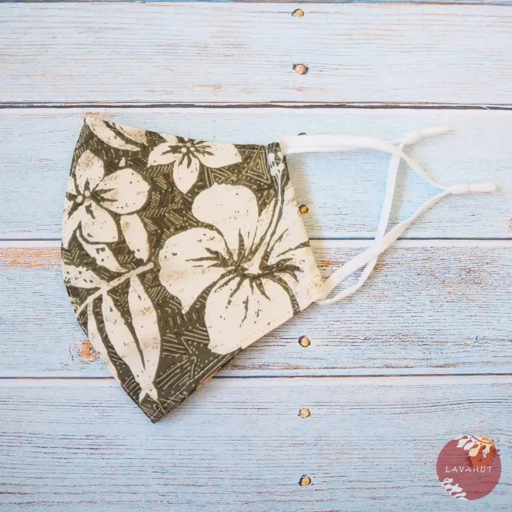 Adjustable Tropical Face Mask • Green Kualoa - Made in Hawaii