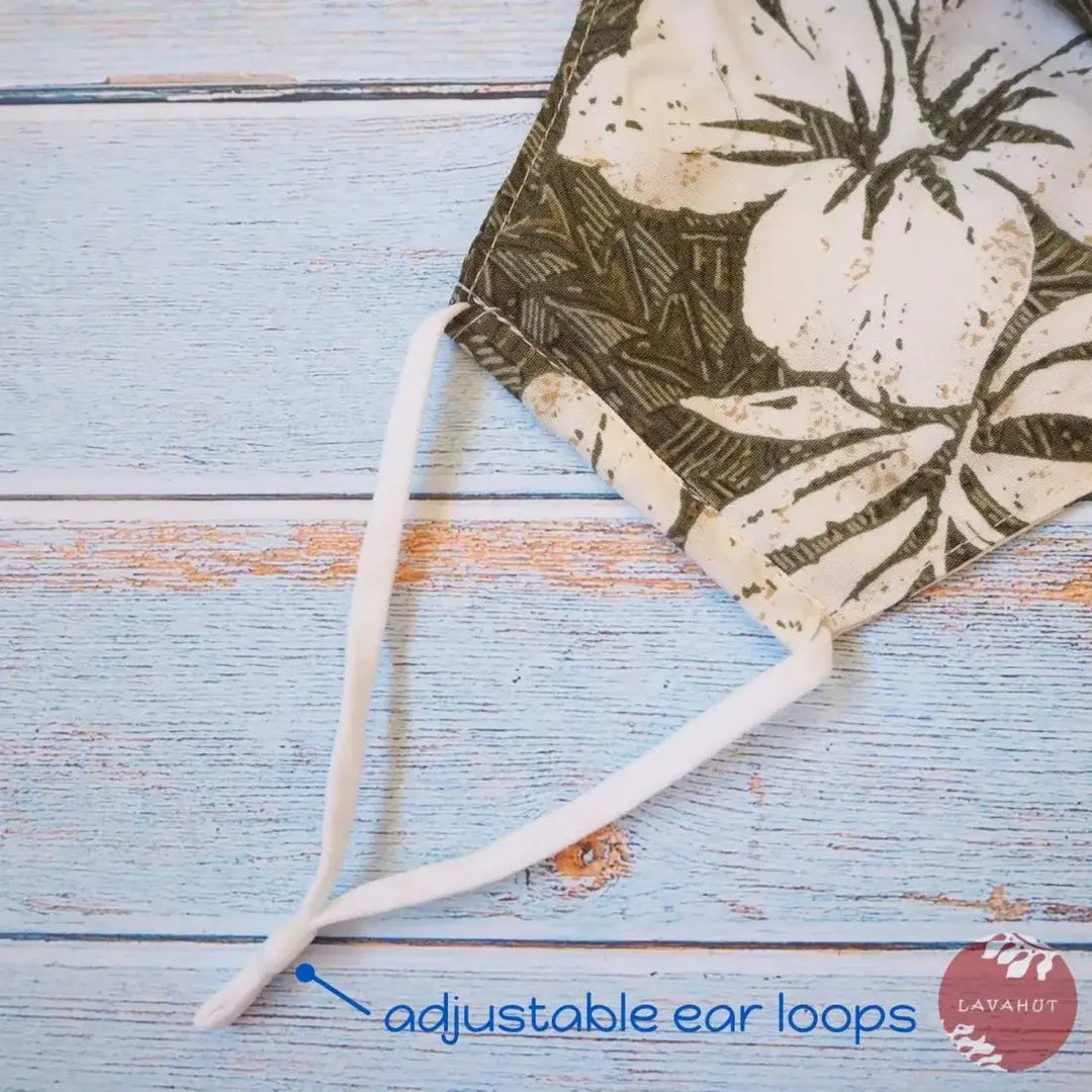 Adjustable Tropical Face Mask • Green Kualoa - Made in Hawaii