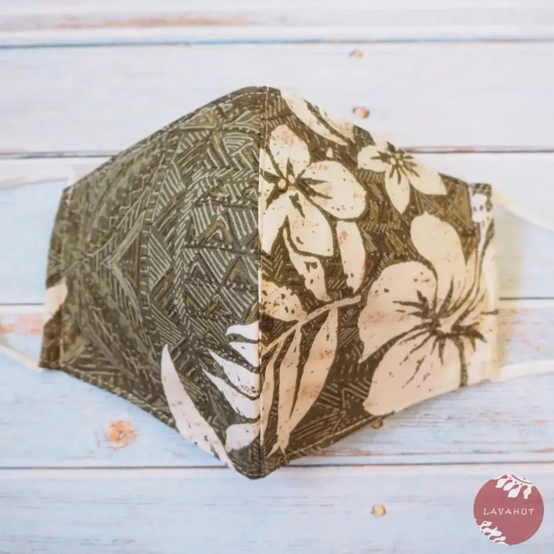 Adjustable Tropical Face Mask • Green Kualoa - Made in Hawaii