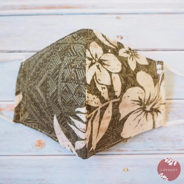 Adjustable Tropical Face Mask • Green Kualoa - Made in Hawaii