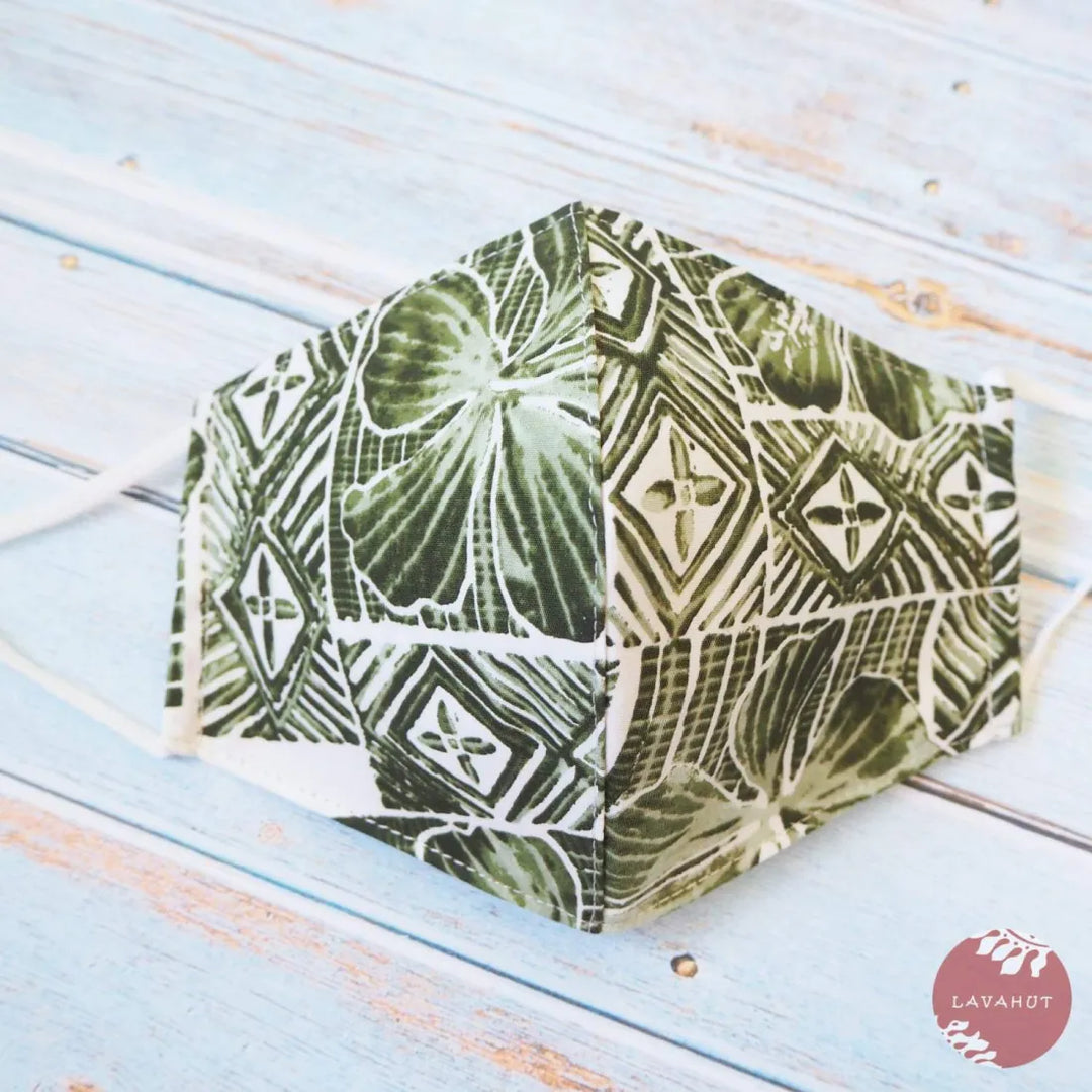 Adjustable Tropical Face Mask • Green Polynesia - Made in Hawaii