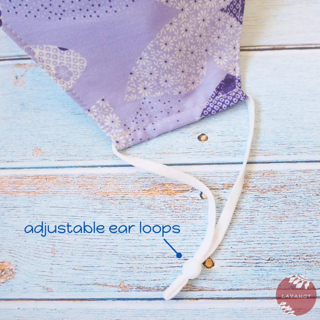 Adjustable Tropical Face Mask • Lavender Pua - Made In Hawaii