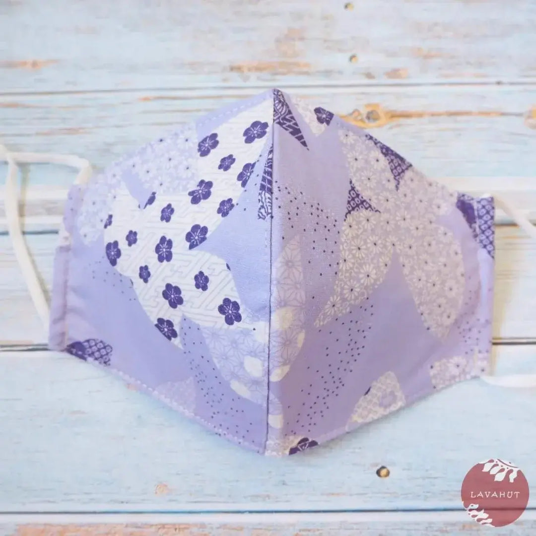 Adjustable Tropical Face Mask • Lavender Pua - Made in Hawaii