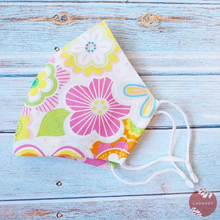Adjustable Tropical Face Mask • Pink Daisy Pop - Made in Hawaii
