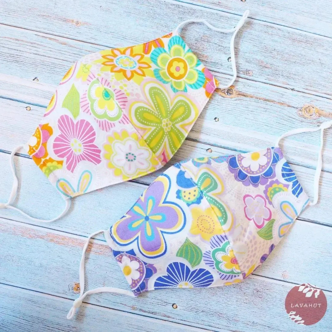 Adjustable Tropical Face Mask • Pink Daisy Pop - Made in Hawaii