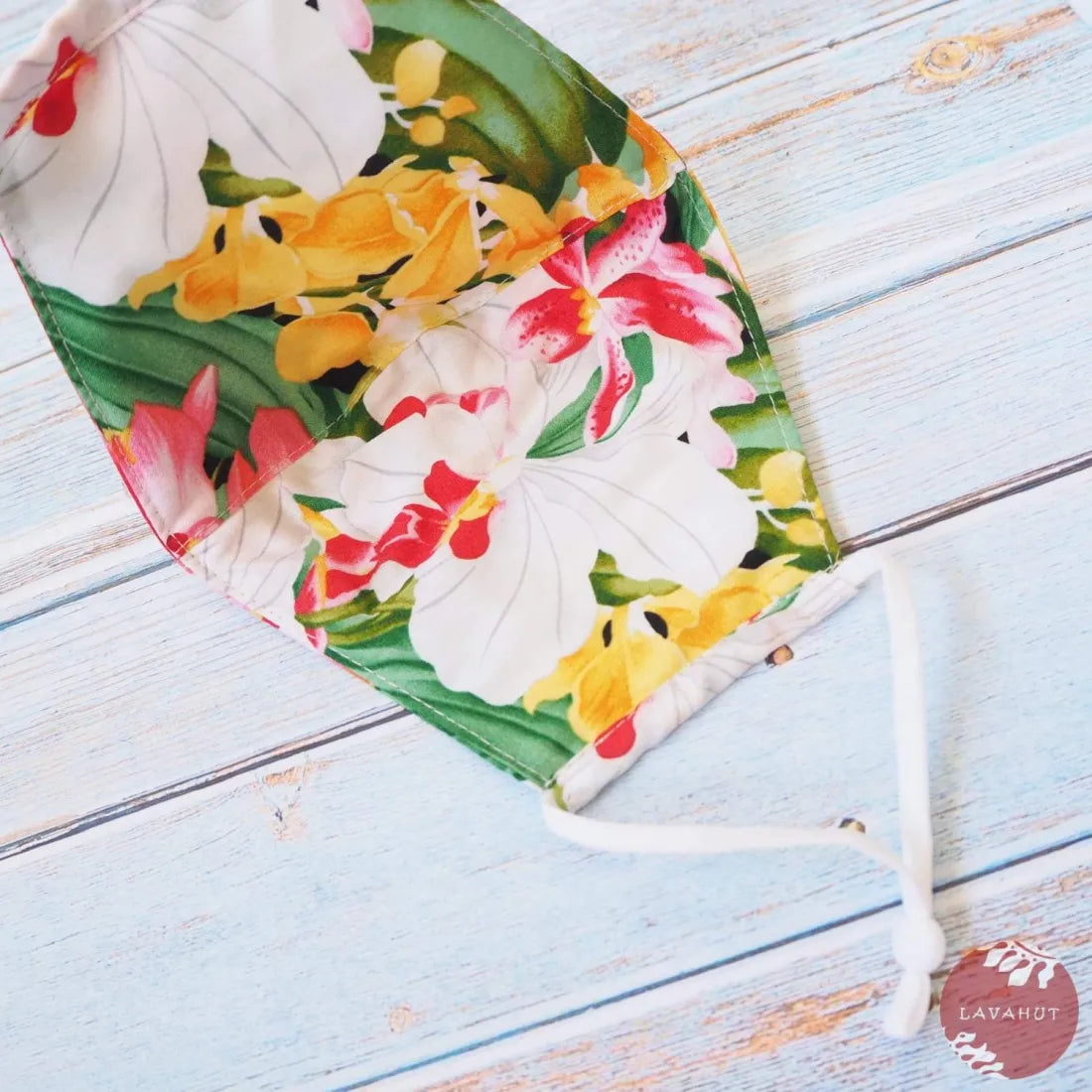 Adjustable Tropical Face Mask • Pink Orchid Garden - Made In Hawaii