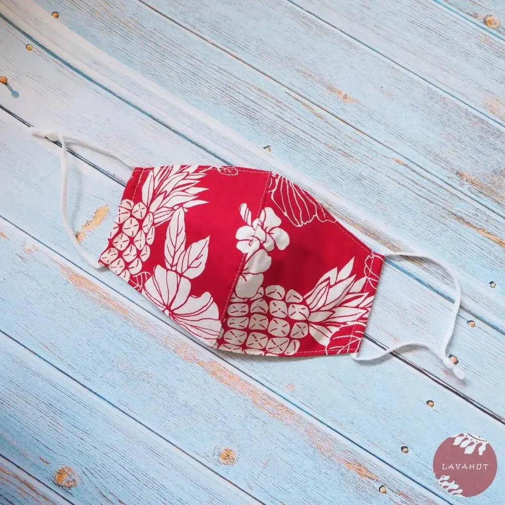 Adjustable Tropical Face Mask • Red Koloa - Made in Hawaii