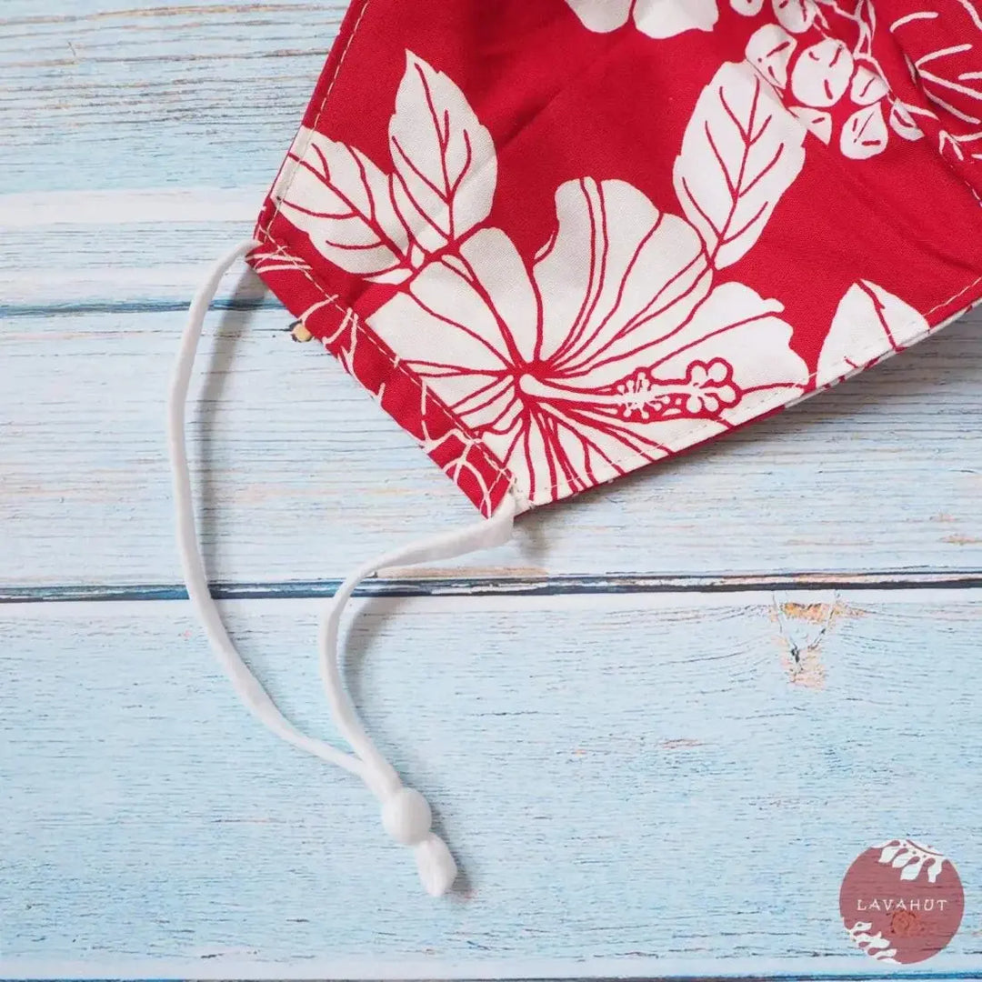 Adjustable Tropical Face Mask • Red Koloa - Made in Hawaii