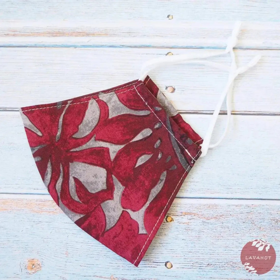 Adjustable Tropical Face Mask • Red Pahoehoe - Made in Hawaii