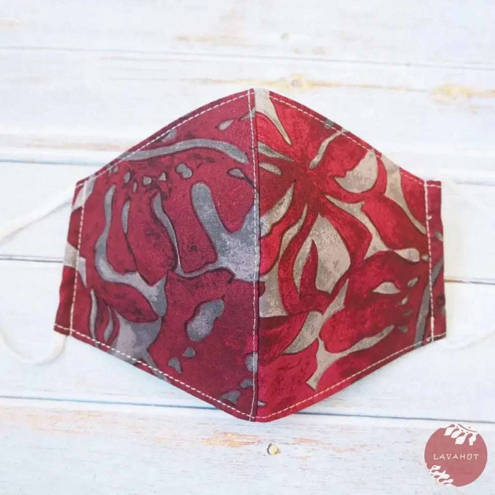 Adjustable Tropical Face Mask • Red Pahoehoe - Made in Hawaii