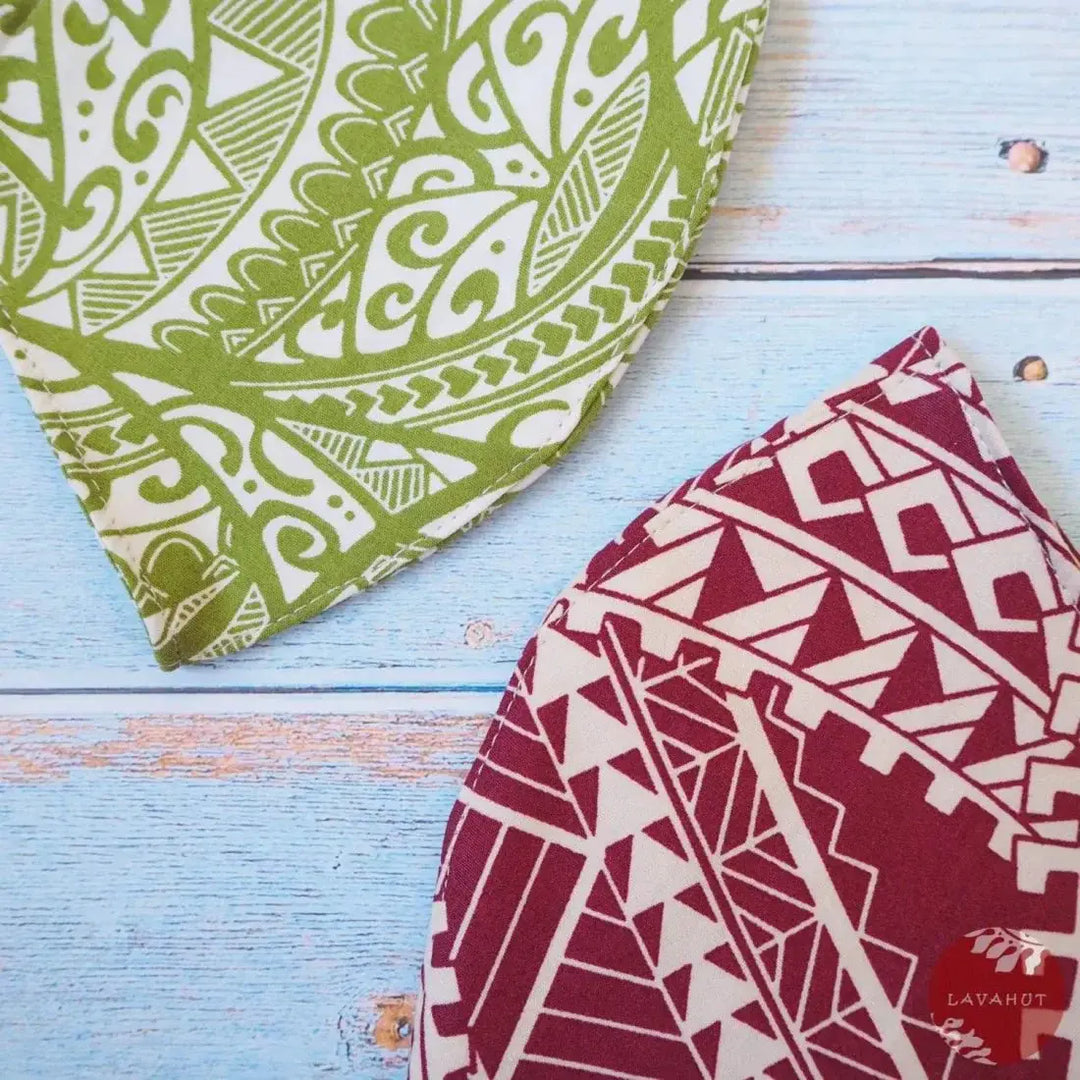 Adjustable Tropical Face Mask • Red Tribal - Made in Hawaii