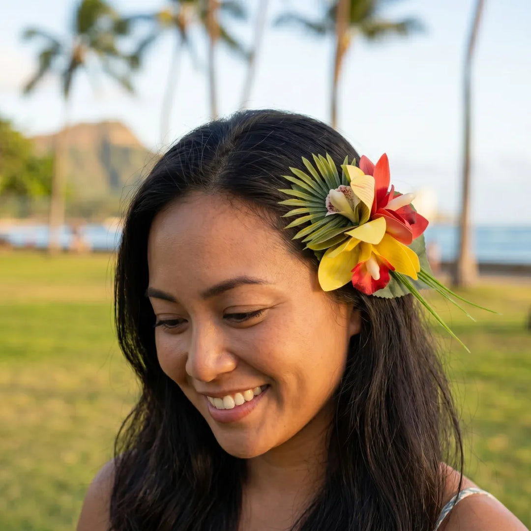 Alana Orchid Flower Hair Clip - Made in Hawaii