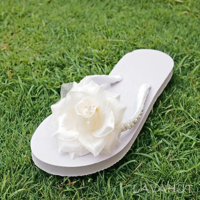 Allure Bridal Flip Flops In Cream - Made Hawaii