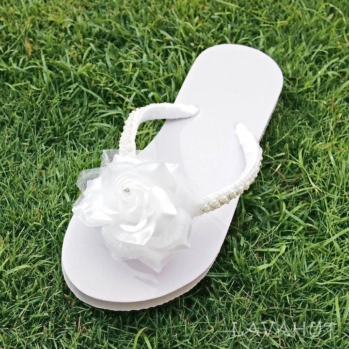 Allure Bridal Flip Flops in White - Made in Hawaii