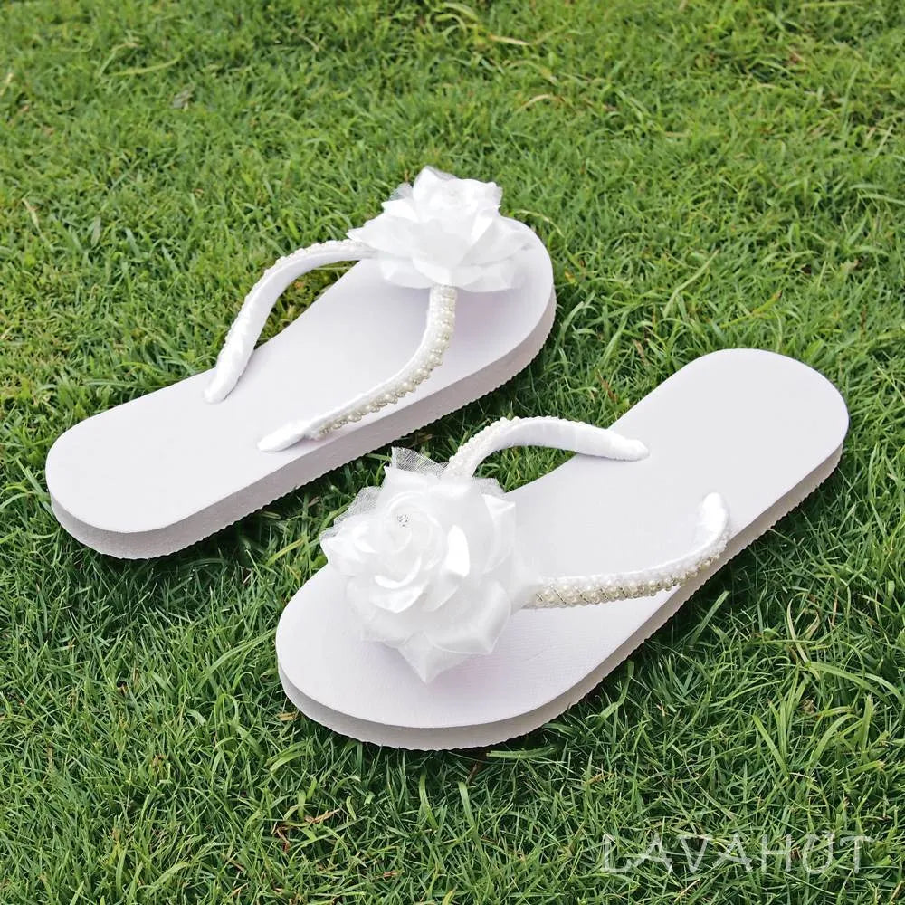 Allure Bridal Flip Flops in White - Made in Hawaii