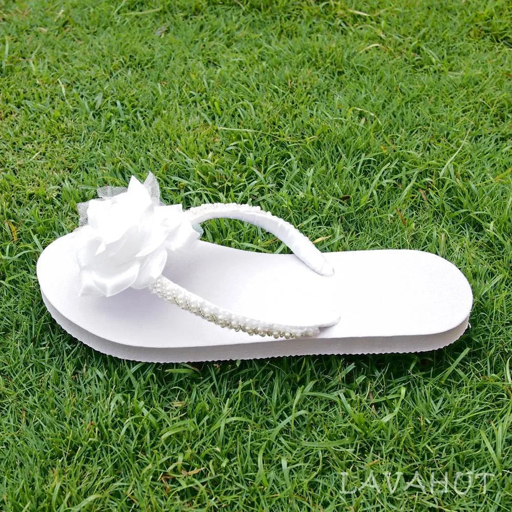 Allure Bridal Flip Flops in White - Made in Hawaii