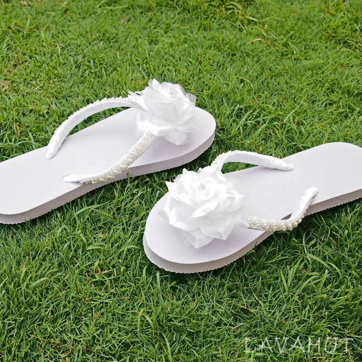 Allure Bridal Flip Flops in White - Made in Hawaii